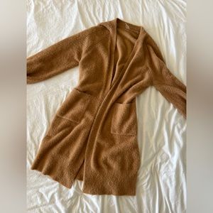 Calia teddy bear long fuzzy cardigan sweater